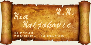 Mia Maljoković vizit kartica